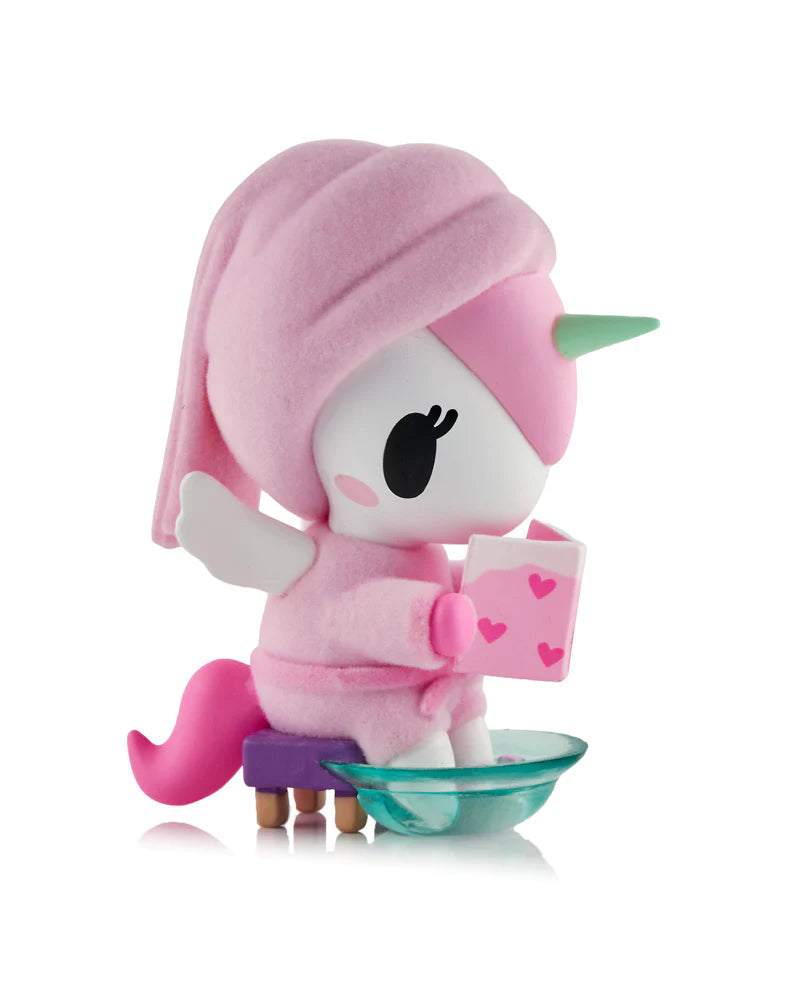 Relax, refresh, and reveal a surprise! The Spa Day Unicorno Blind Box series brings pampering vibes and peaceful charm to your Unicorno collection! This relaxing 9-figure series includes characters like Zen Babe, Mud Bath Babe, Bubbly Bubbles, Pedi Petals, and more! Treat yourself to a little kawaii wellness!
