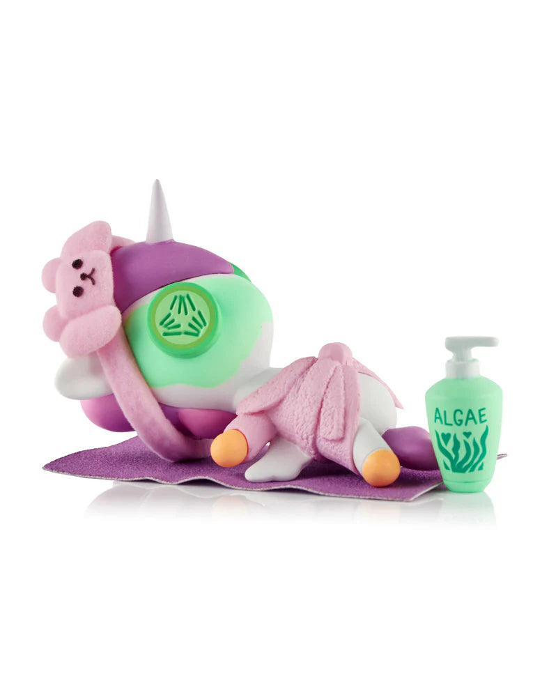 Relax, refresh, and reveal a surprise! The Spa Day Unicorno Blind Box series brings pampering vibes and peaceful charm to your Unicorno collection! This relaxing 9-figure series includes characters like Zen Babe, Mud Bath Babe, Bubbly Bubbles, Pedi Petals, and more! Treat yourself to a little kawaii wellness!