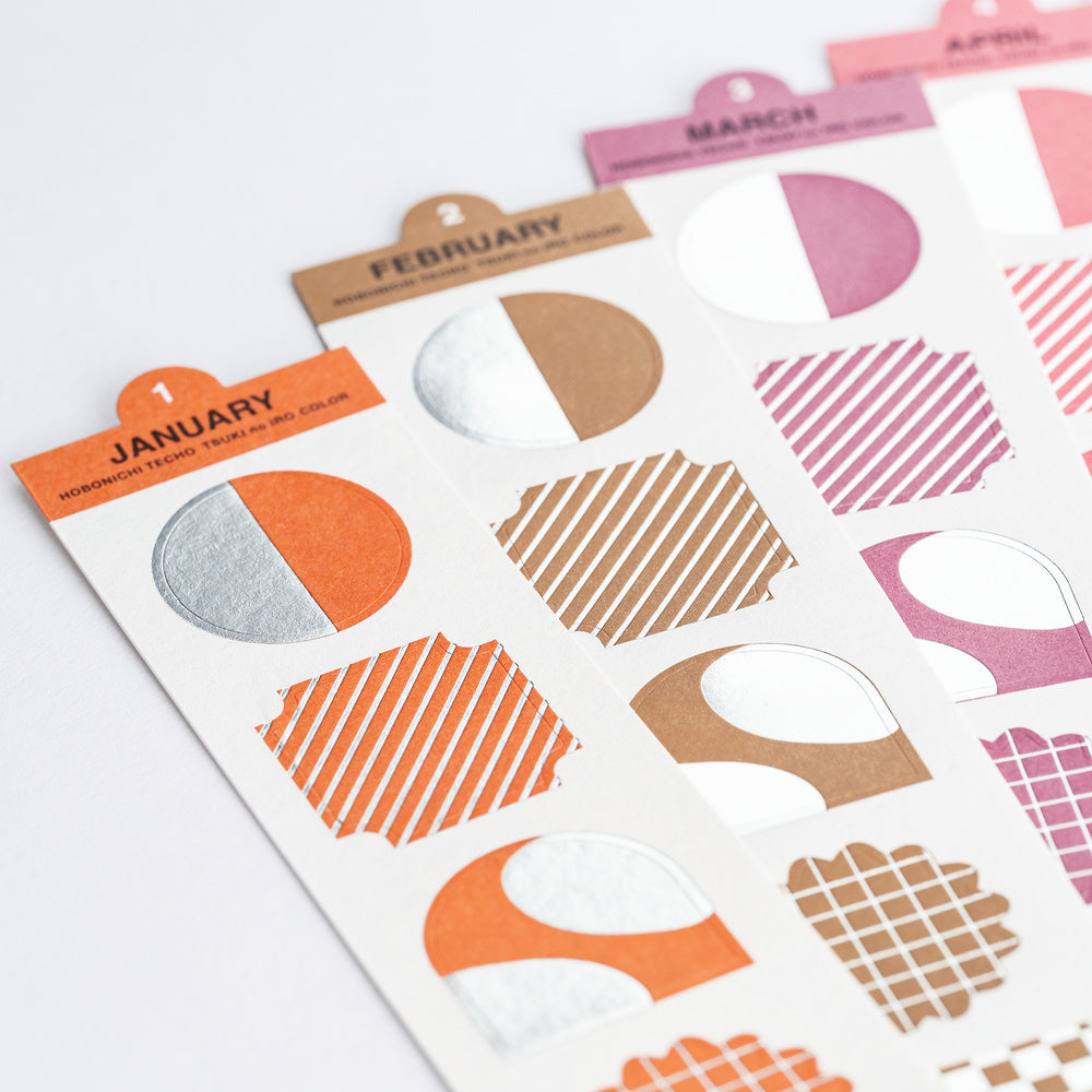 Hobonichi 2027 - TSUKI no IRO: Bookmark-Style Foil-Pressed Stickers
