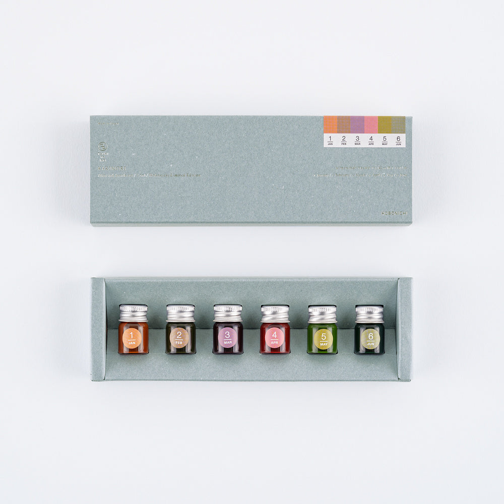 Hobonichi 2027 - Kakimori x TSUKI no IRO: Mini Ink Bottle Set (Jan-Jun)