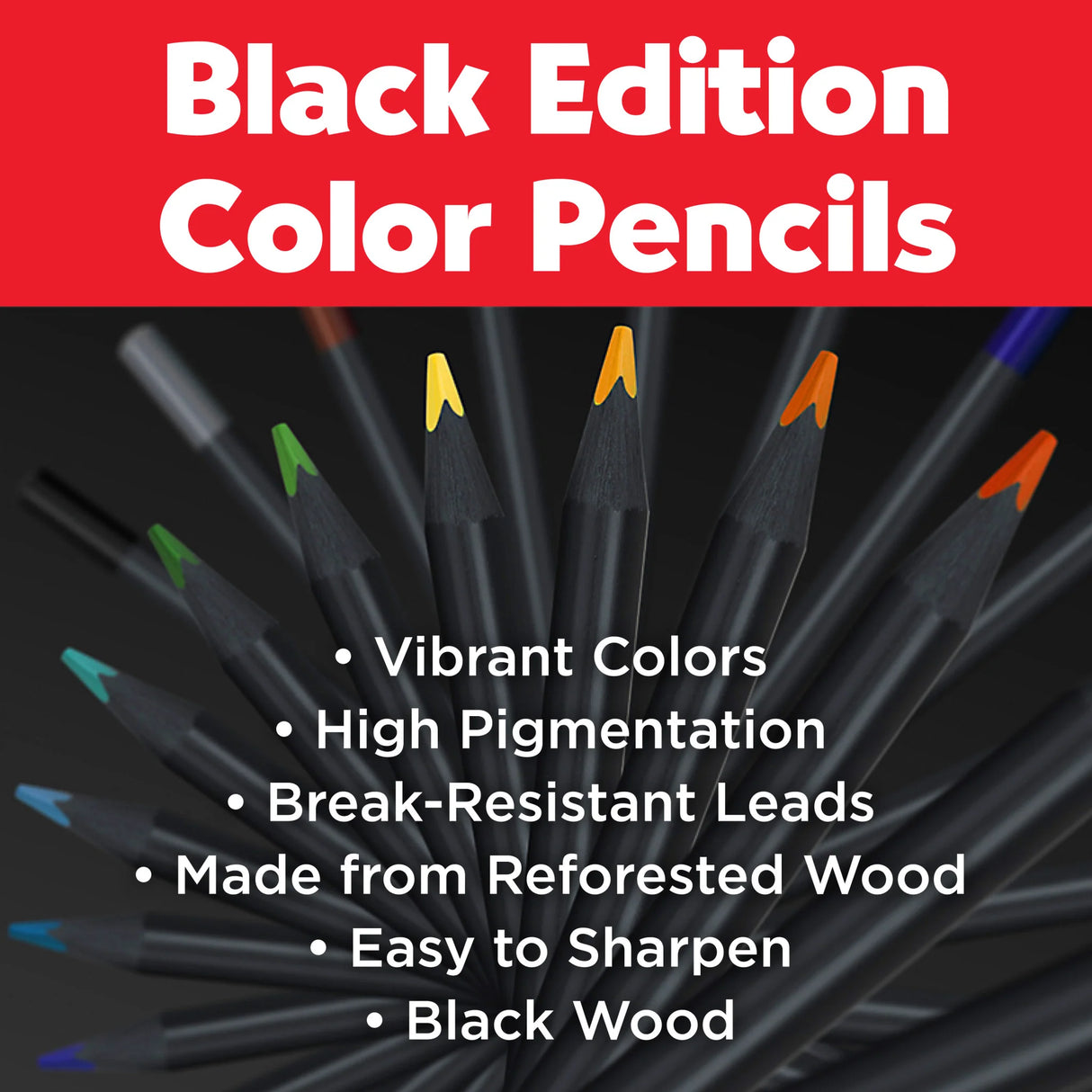 Faber-Castell Black Edition Colored Pencils - Box of 24