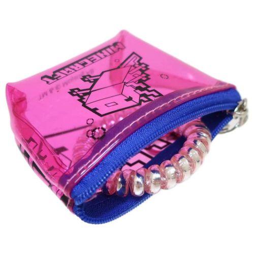 Minecraft Mini Clear Pouch Keychain - Axolotl