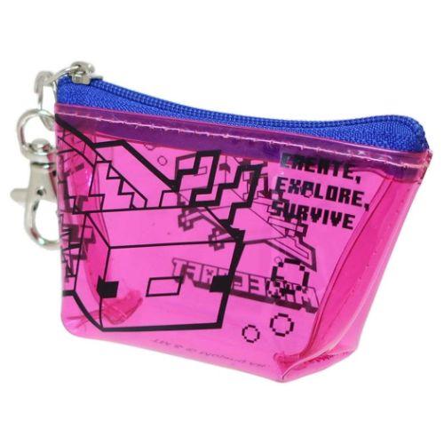 Minecraft Mini Clear Pouch Keychain - Axolotl