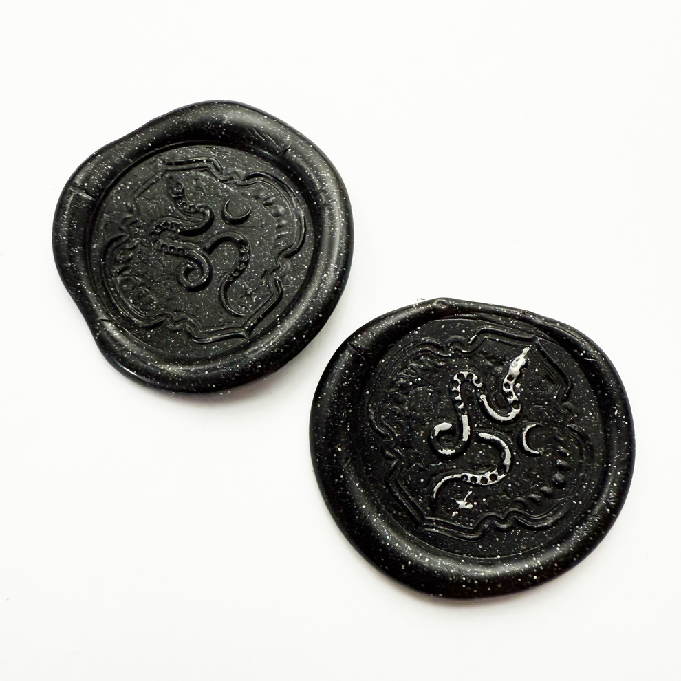 Archer and Olive - Black Sparkles Wax Seal Beads