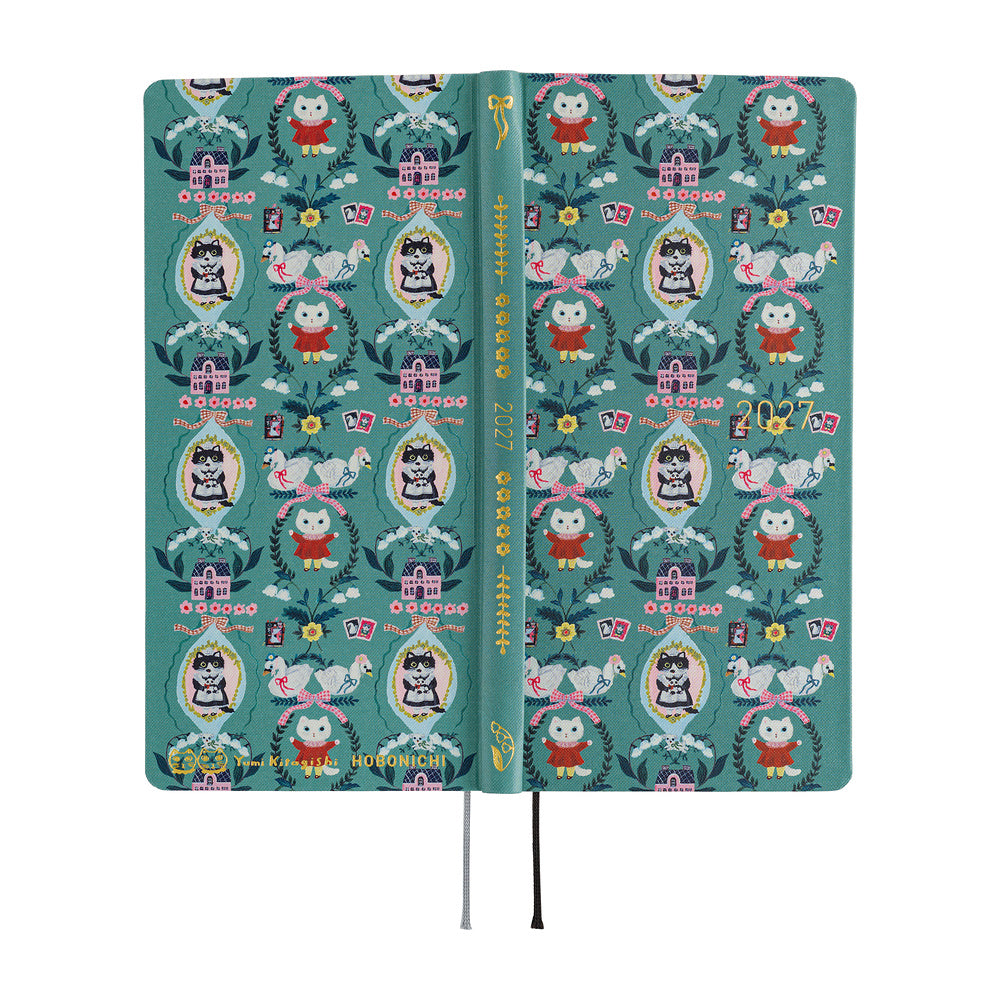 Hobonichi Techo Weeks 2027 - Yumi Kitagishi: White Cat Wallpaper