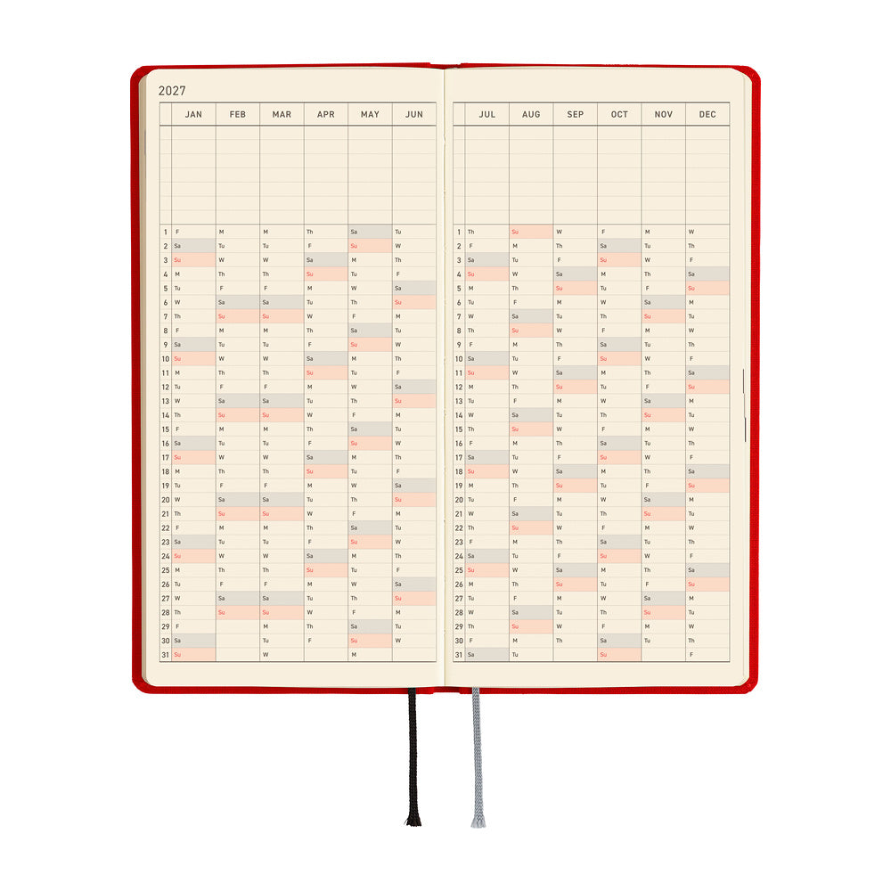 Hobonichi Techo Weeks Mega 2027 - Colors: Poppy Red