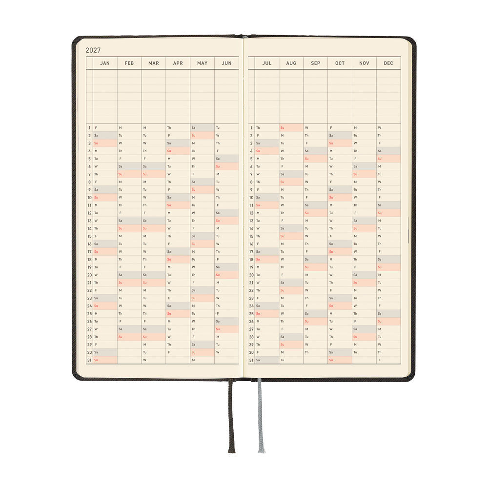 Hobonichi Techo Weeks 2027 - Paper Series: Black Argyle