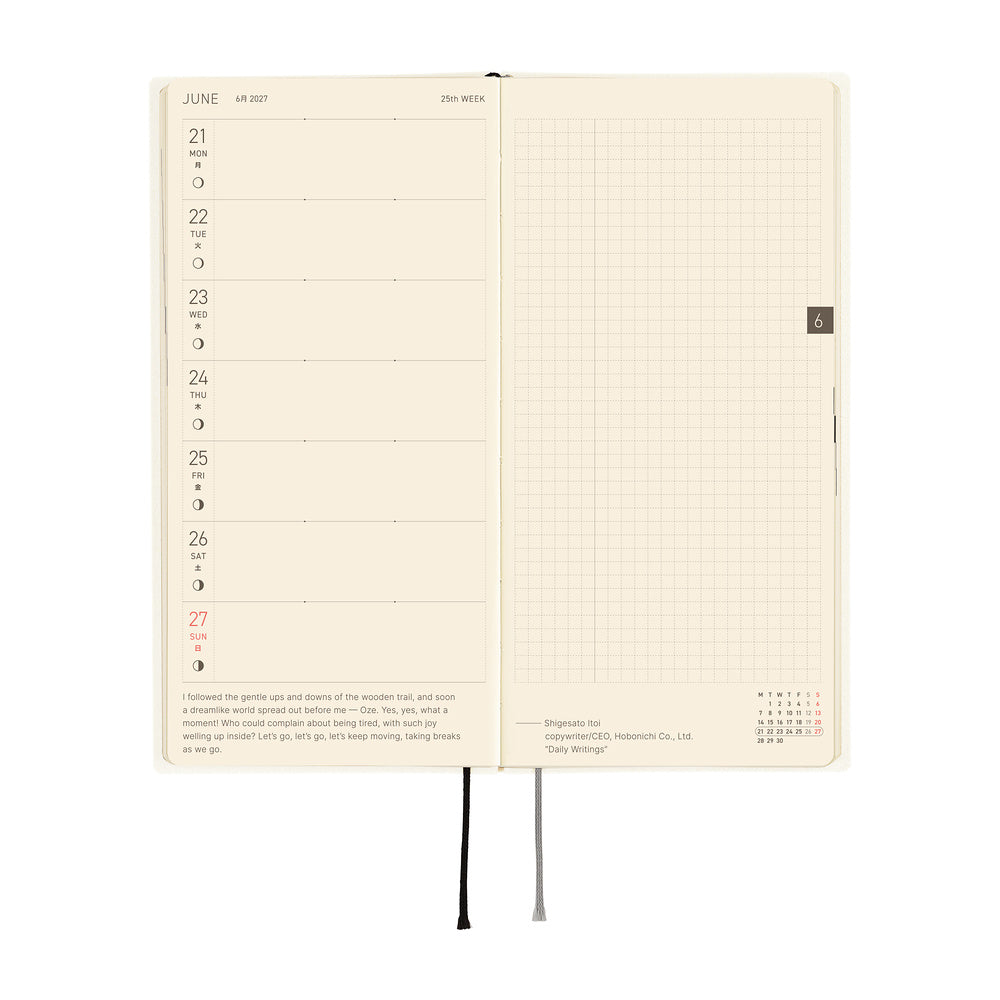 Hobonichi Techo Weeks 2027 - White Line: Ivory
