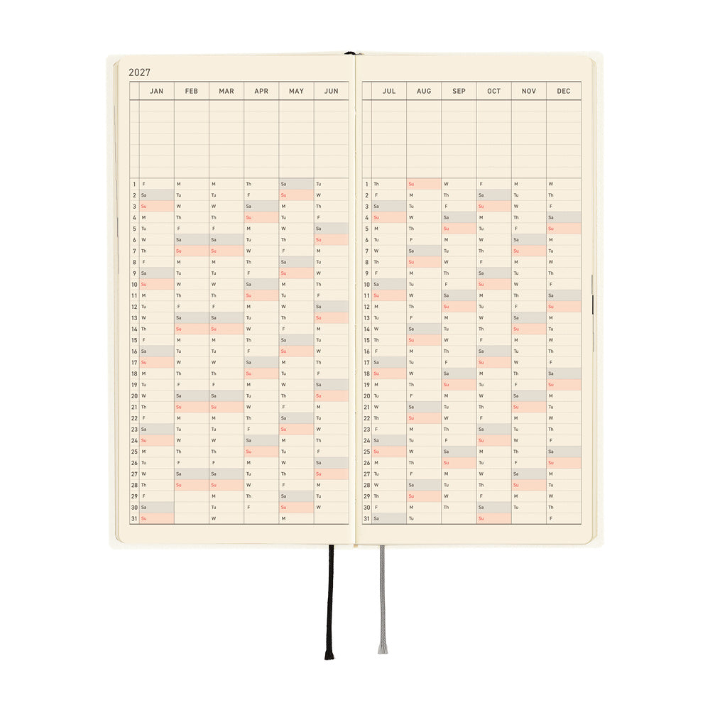 Hobonichi Techo Weeks 2027 - White Line: Ivory