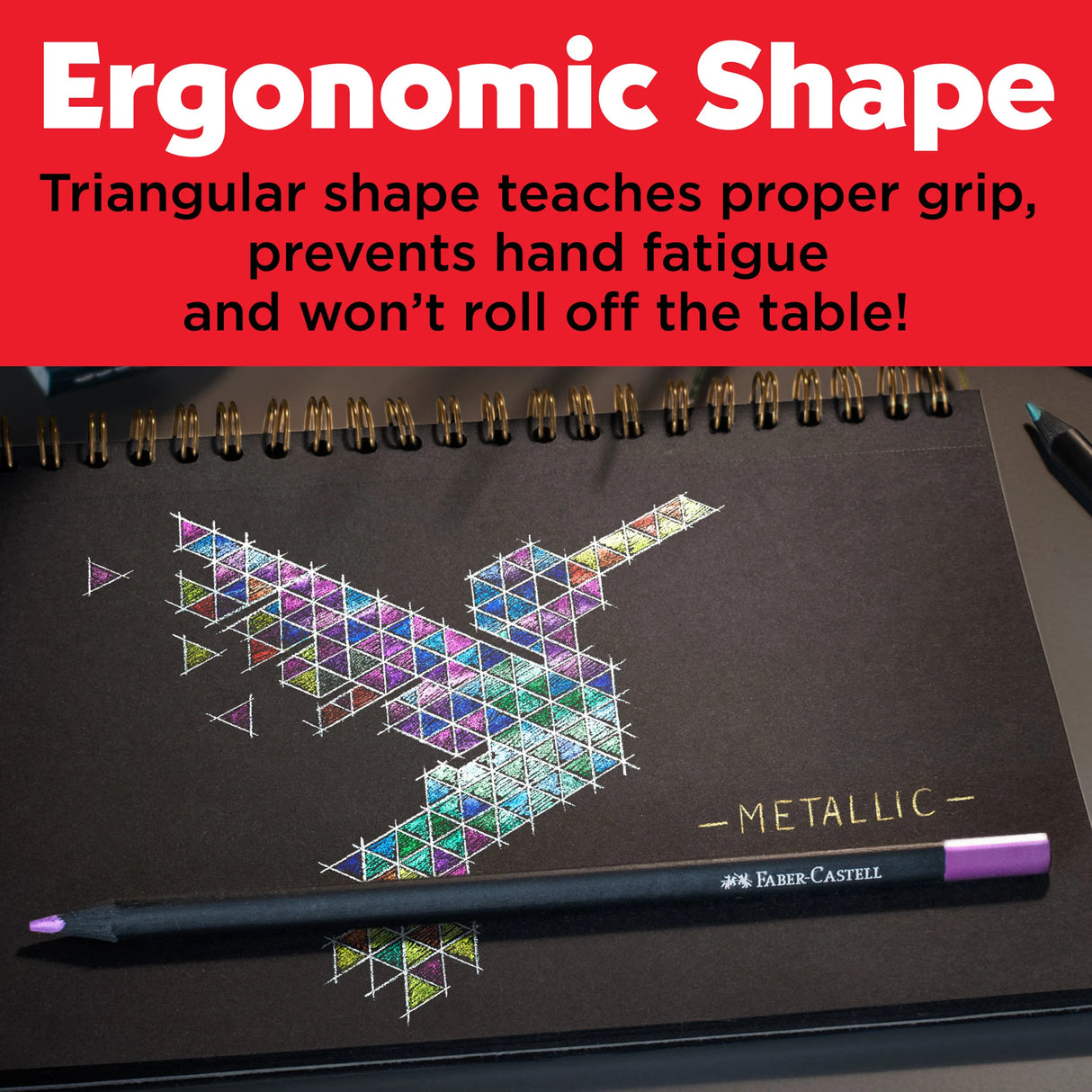 Faber-Castell Black Edition Colored Pencils - Metallic - Box of 12