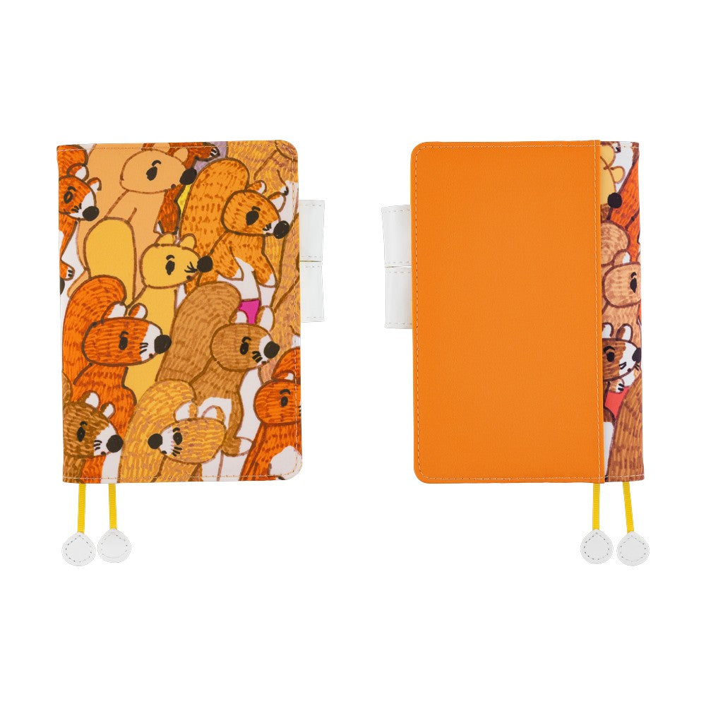 Hobonichi Techo A6 Cover - 100% ORANGE: Squirrel Squadron