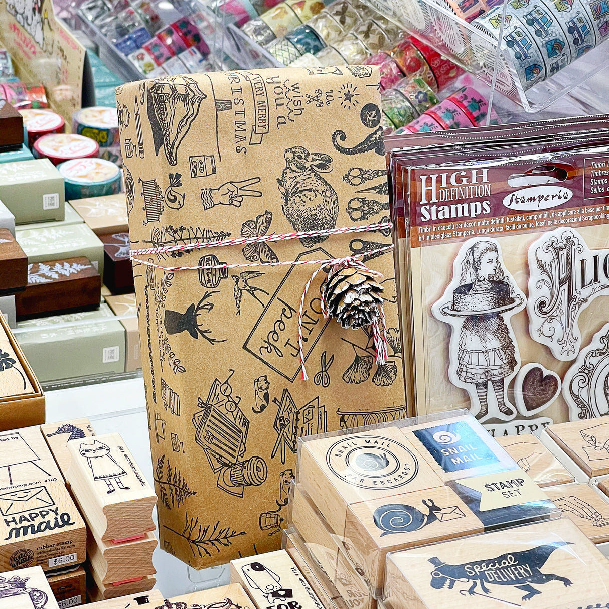 Don't Peek Gift Tag Christmas Rubber Stamp