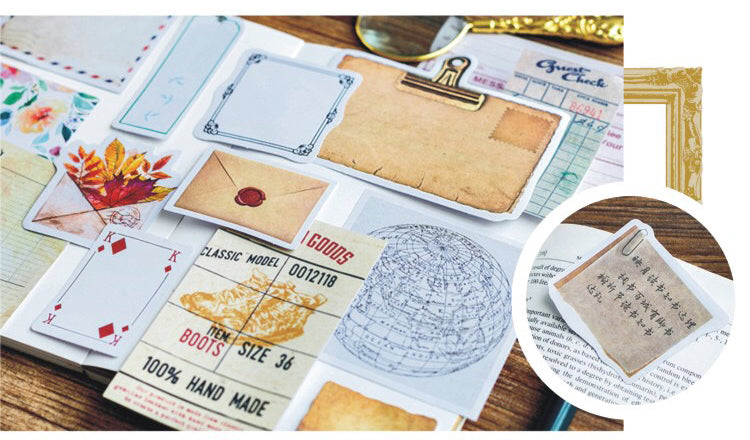 Vintage Label Writable Flake Sticker (45 pieces)