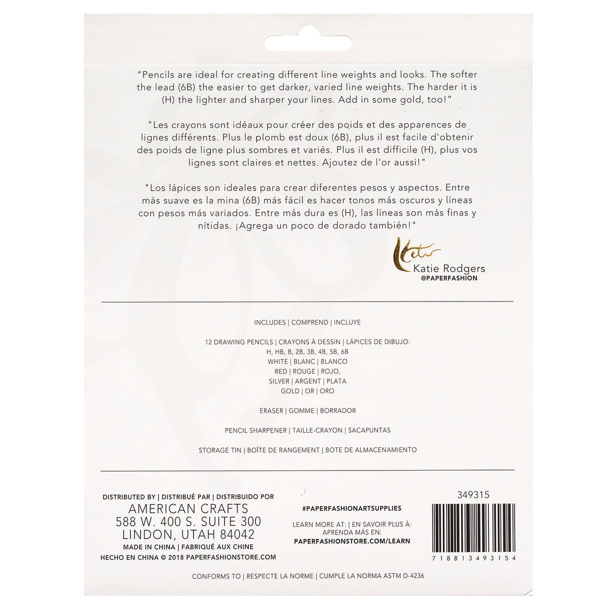 Paper Fashion Pencil Kit 15/Pkg