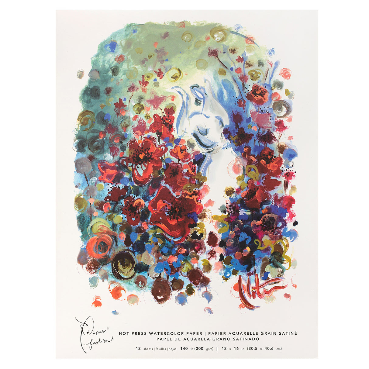 Paper Fashion Hot Press Watercolor Paper Pad 12"X16" by Katie Rodgers.