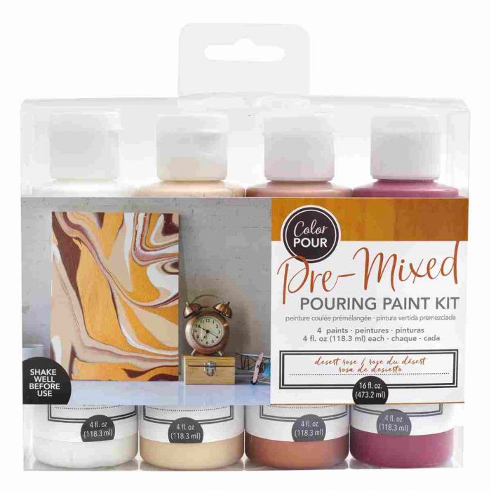 50 % DE DESCUENTO: Kit de pintura premezclada Desert Rose Color Pour, paquete de 4