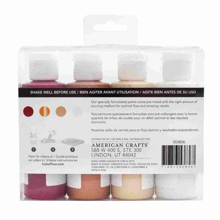 50 % DE DESCUENTO: Kit de pintura premezclada Desert Rose Color Pour, paquete de 4
