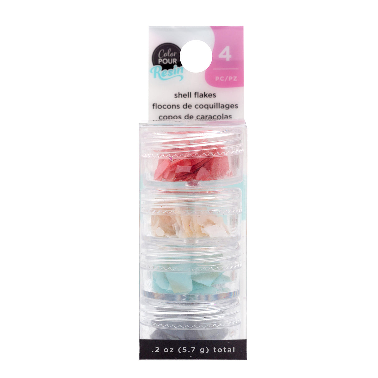 50 % DE DESCUENTO - Mezclas de resina para verter en color Shell Flakes Primary 4/paquete