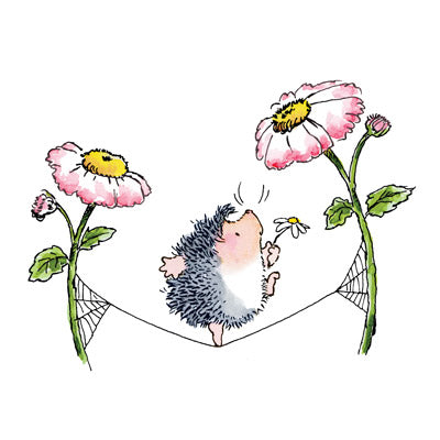 Sello de goma con forma de erizo acróbata