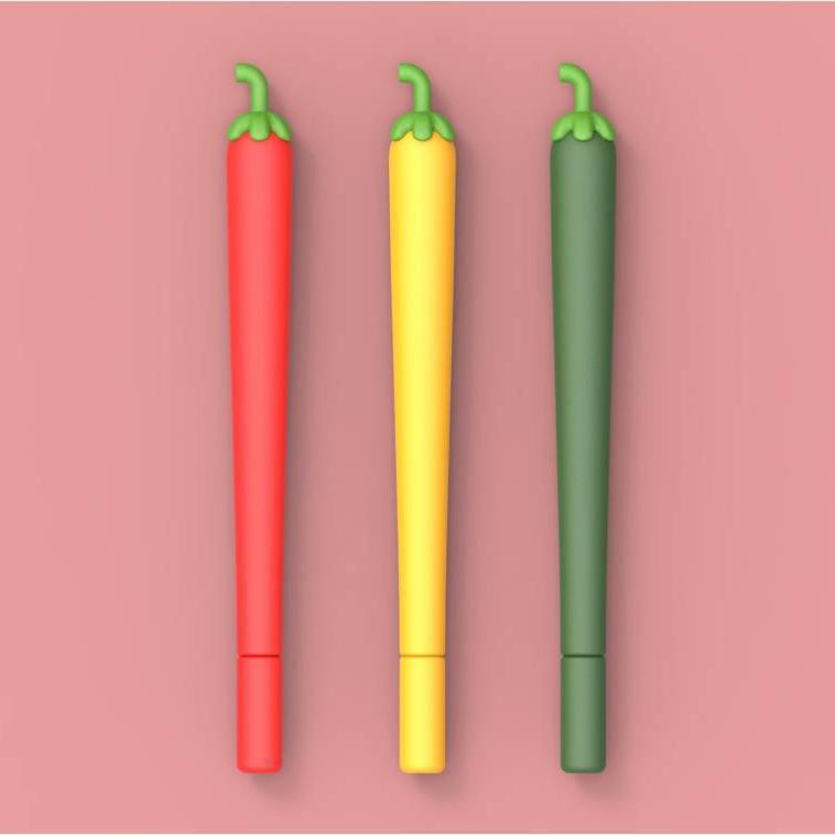 Bolígrafo con forma de chile, tinta negra de 0,5 mm