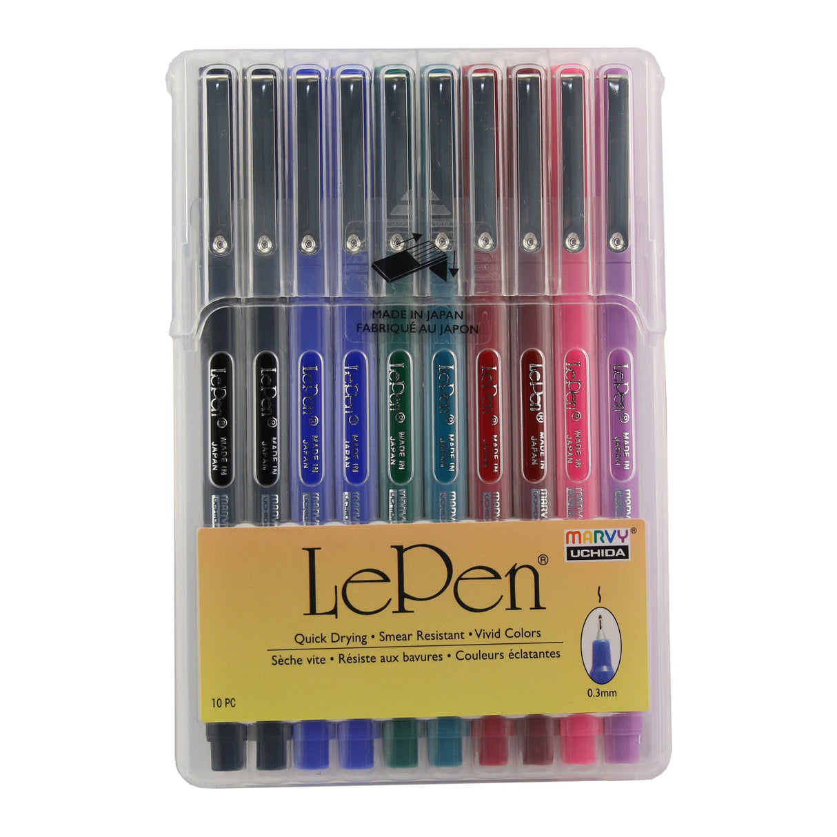 Le Pen Fine Point Basic Set 10/Pkg Uchida