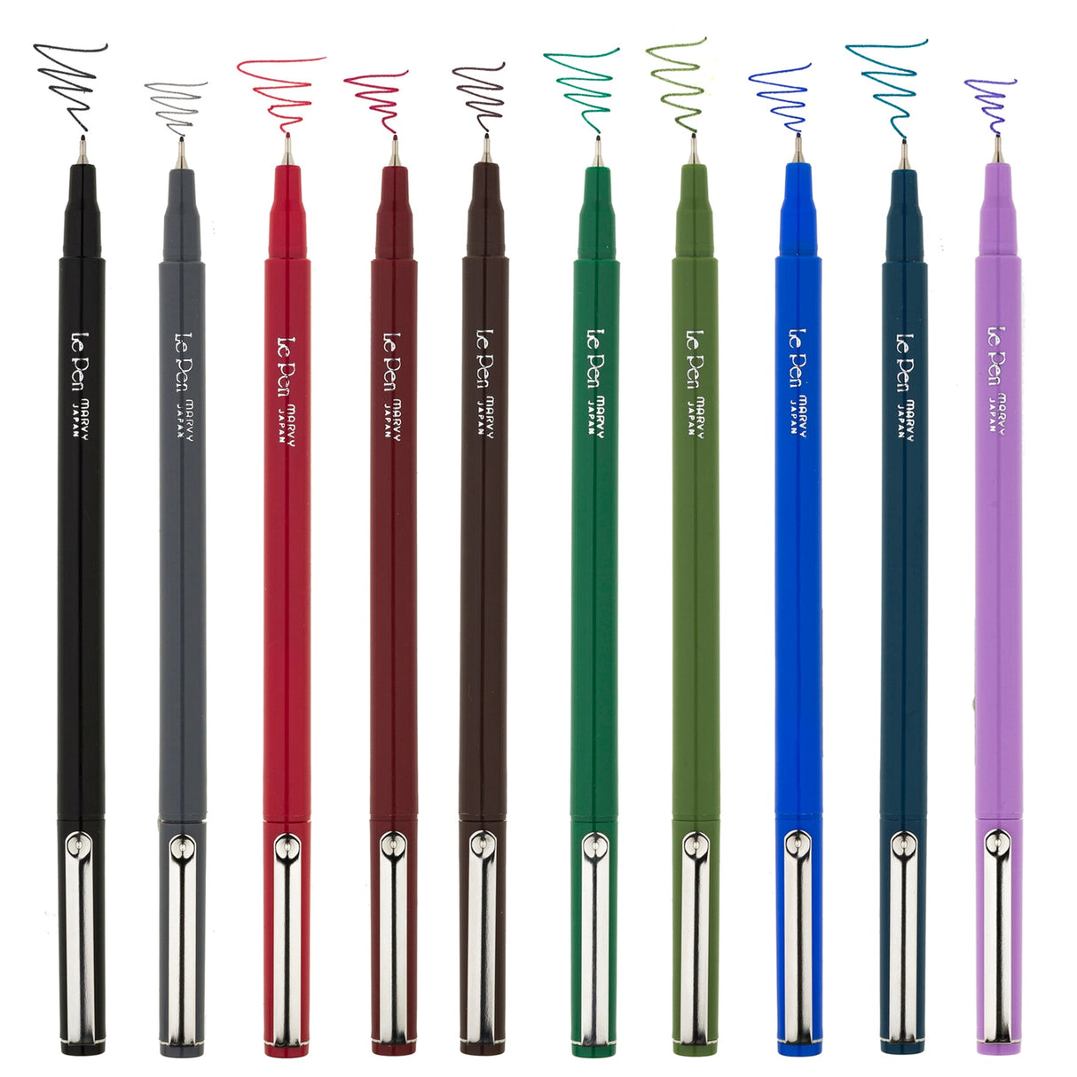 Le Pen Fine Point Dark Set 10/Pkg Uchida