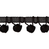 Black Ball Fringe / Pom Pom Fringe. Use these pom pom trim in your planner spread, gift wrapping, tutu dress, advent calendar, hat making, curtains, baby blanket, pillows and all kind of craft projects.