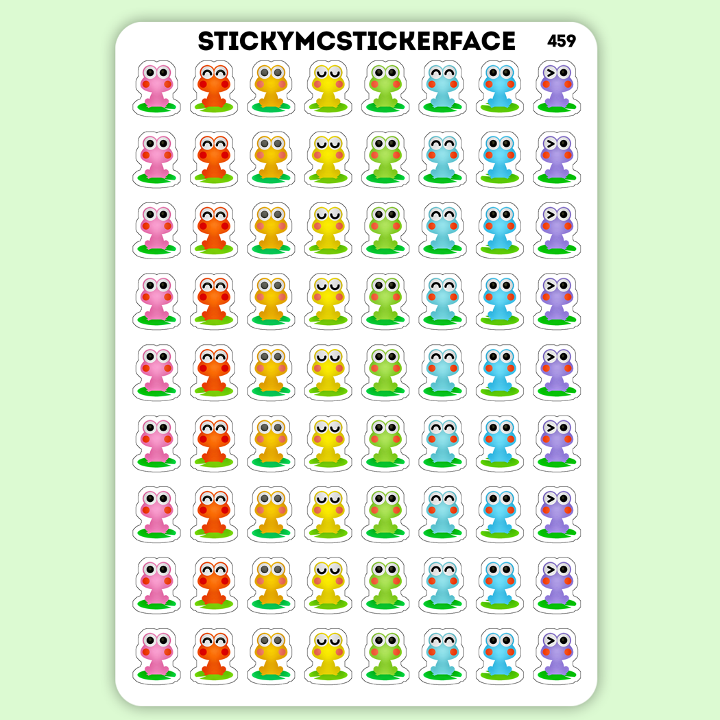 Rainbow Frog Sticker Sheet