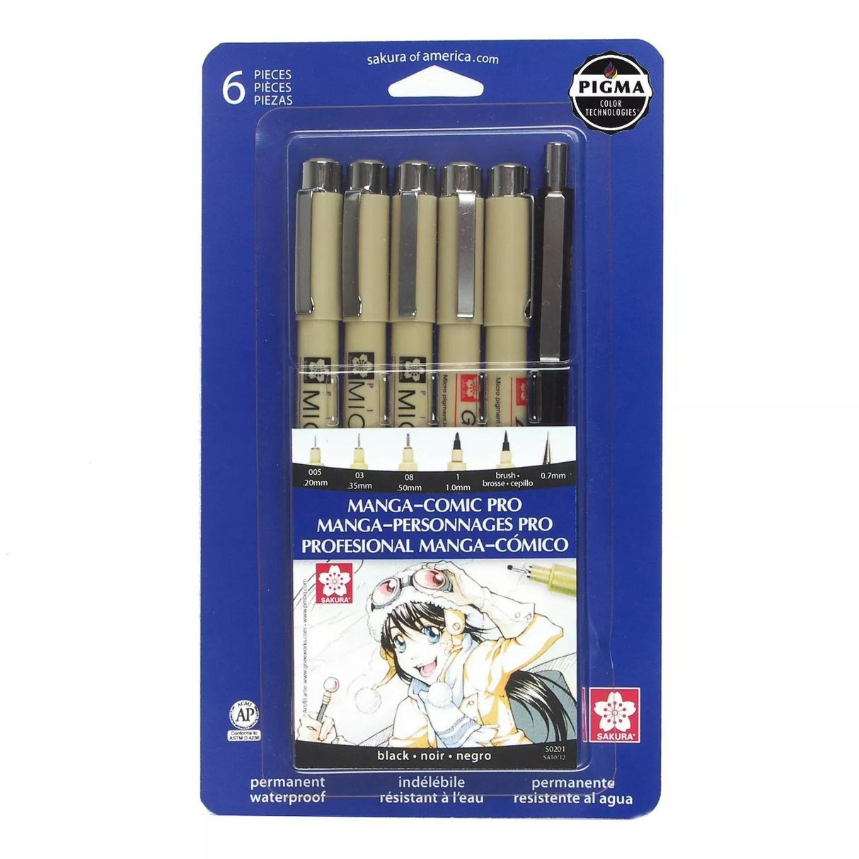 Pigma Manga Comic Pro Sketching & Inking Sets 6-Piece Set