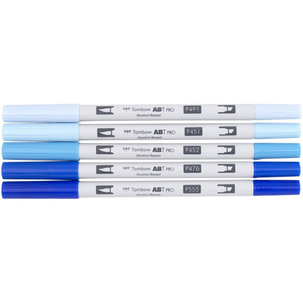Tombow ABT Pro Alcohol Markers - Blue Tones, Set of 5