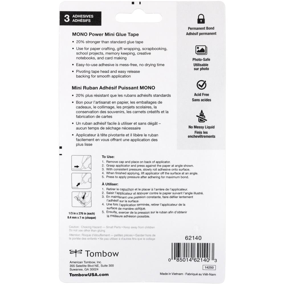 Paquete de 3 cintas adhesivas Power Mini de Tombow