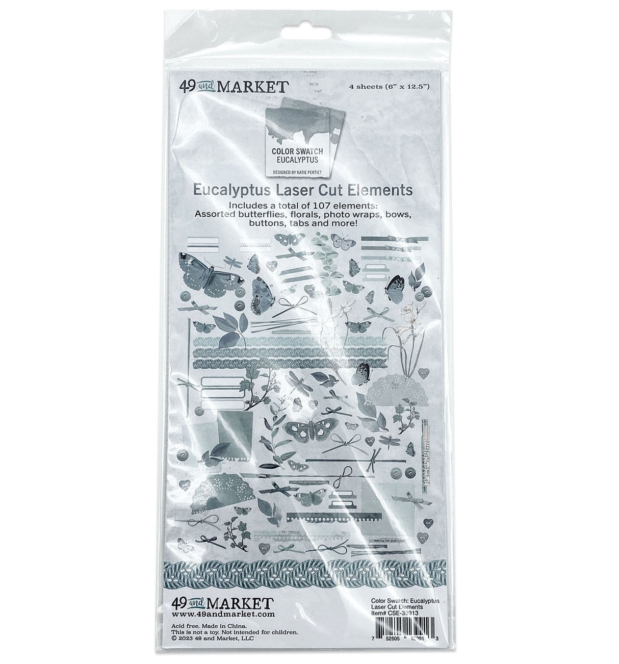 Muestra de color: elementos recortados con láser de eucalipto