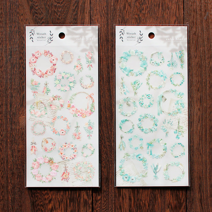 Pegatina de corona de flores azules Mind Wave