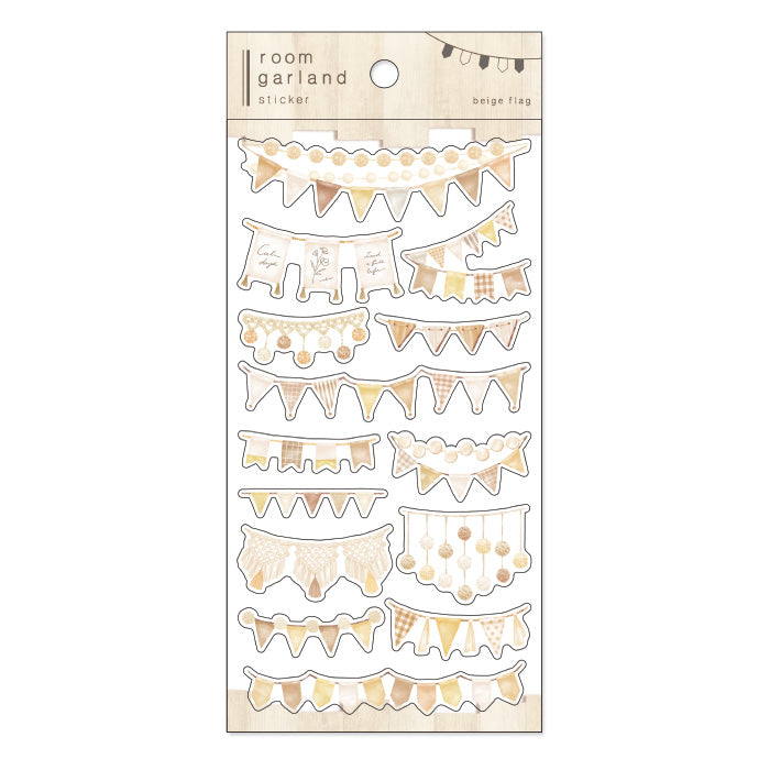 Pegatina de bandera beige con guirnalda para habitación Mind Wave