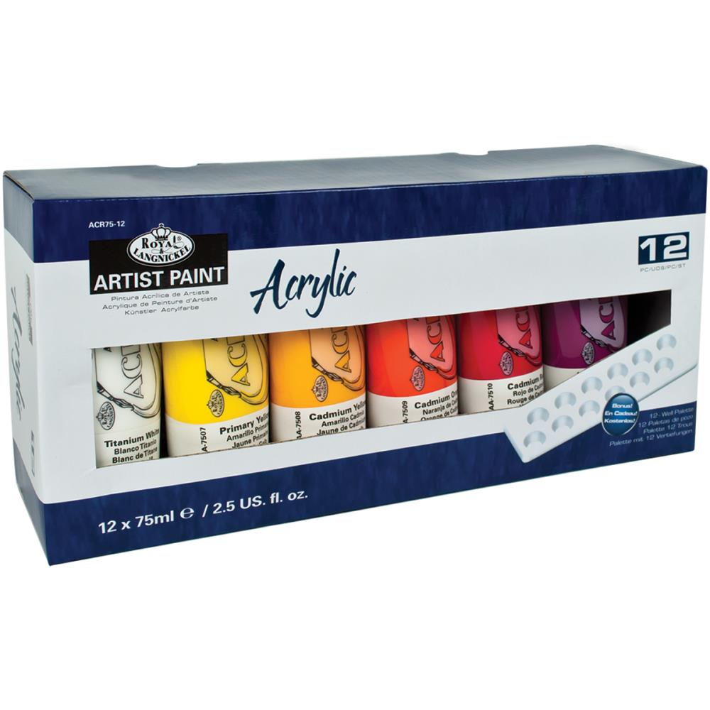 Artist Paint Multi-Pack Sets, 12-Color 75ml Set