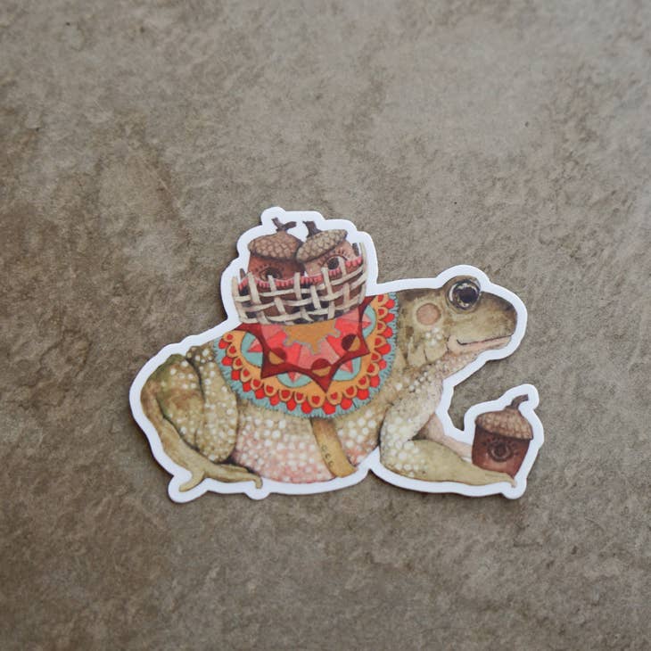 Polanshek of the Hills Acorn Forager Frog Sticker