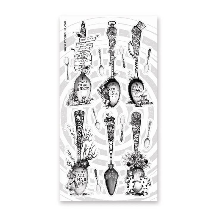 Alice in Wonderland STICKII Wonderland Spoons Sticker Sheet