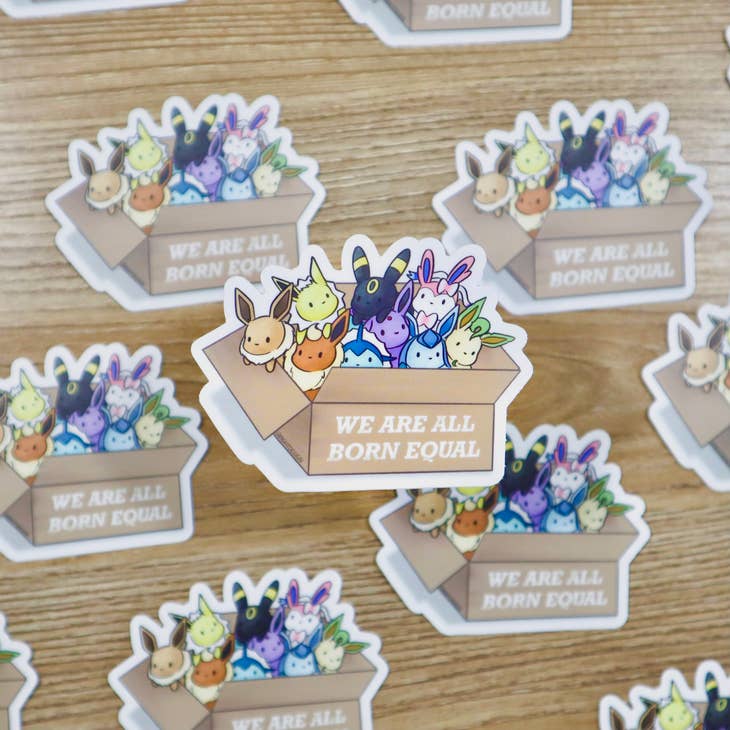 Pegatina de vinilo "Todos nacidos iguales"