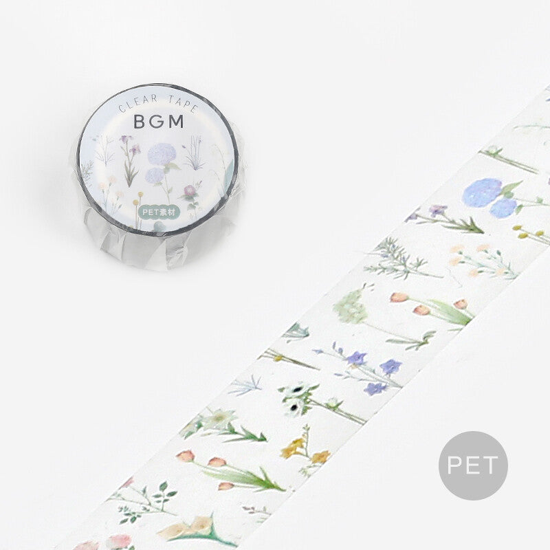 Cinta adhesiva transparente PET con patrón Flourish BGM