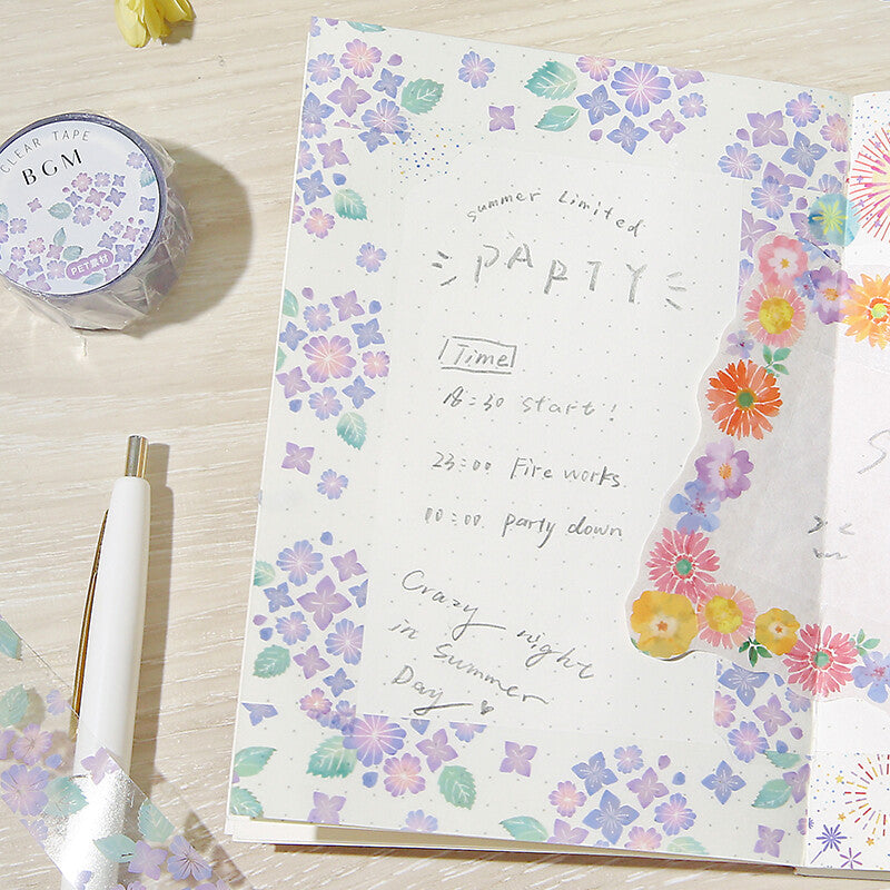 Hydrangea PET Clear Tape BGM
