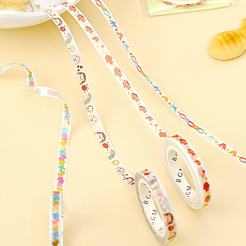 Hedgehog Slim Washi Tape BGM