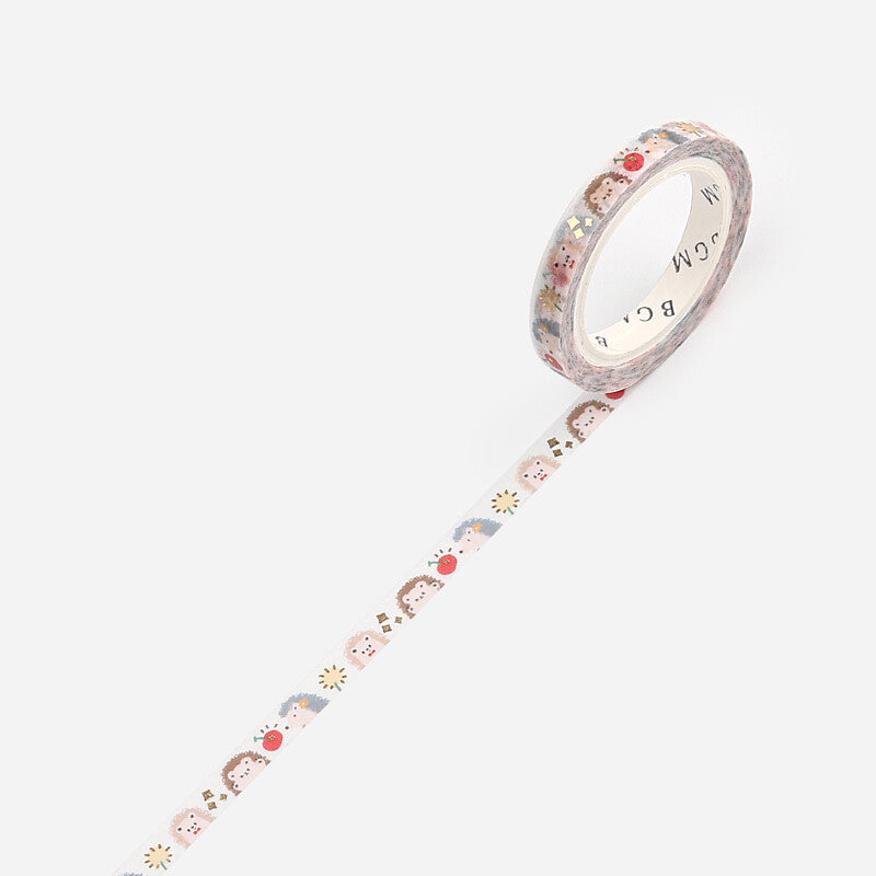 Hedgehog Slim Washi Tape BGM