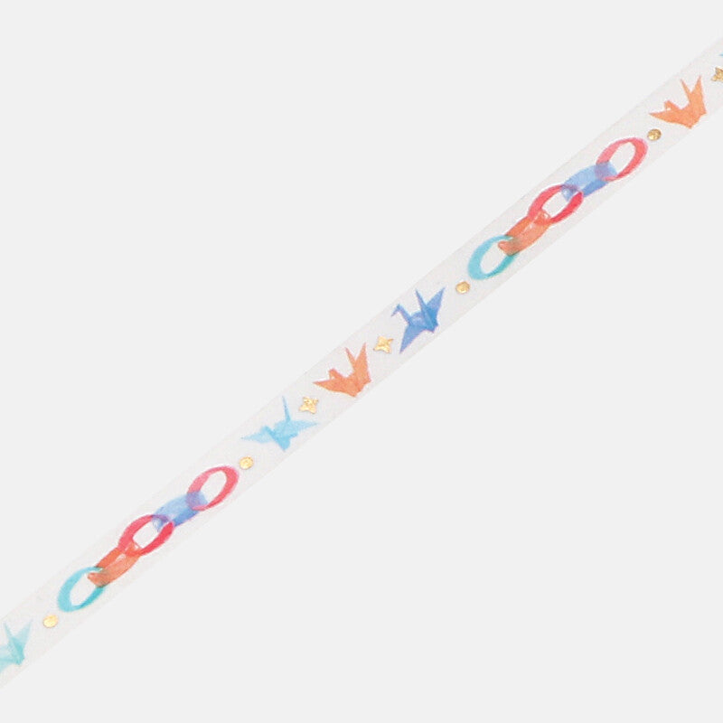 Cinta adhesiva washi fina con miles de grullas de papel