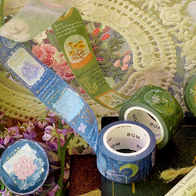 Romance in the Garden Blue Washi Tape