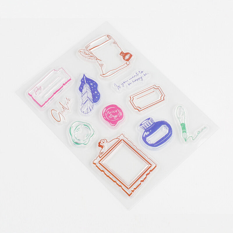 Stationery Writing Papers & Envelope BGM Clear Stamp Set