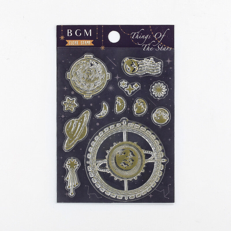 Celestial Things of the Stars BGM Clear Stamp Set is perfect for decorating your planner, bullet journal scrapbook, card making or crafting project.