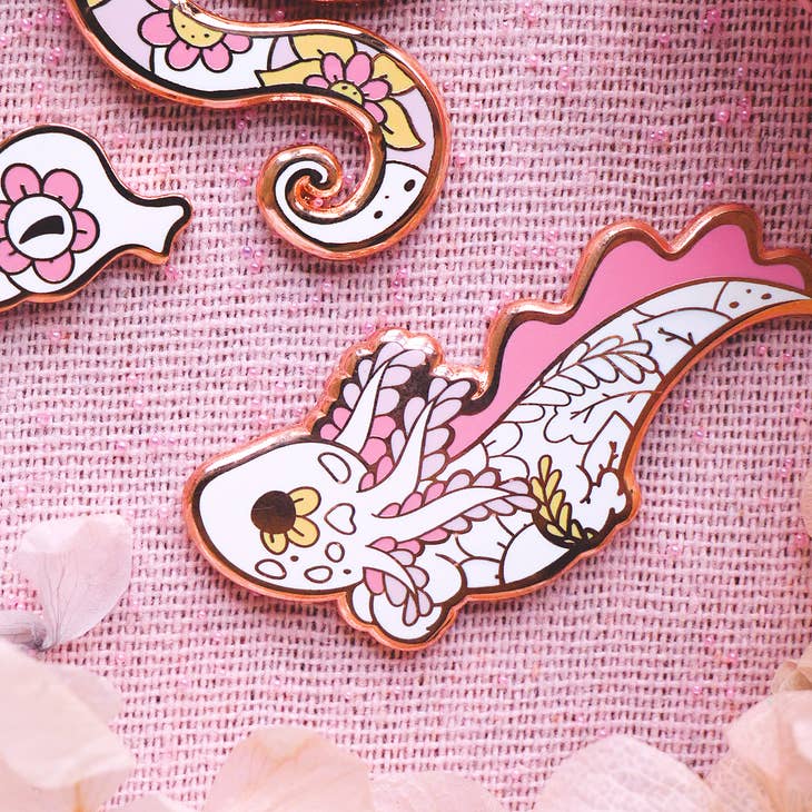 Blossom Axolotl Enamel Pin