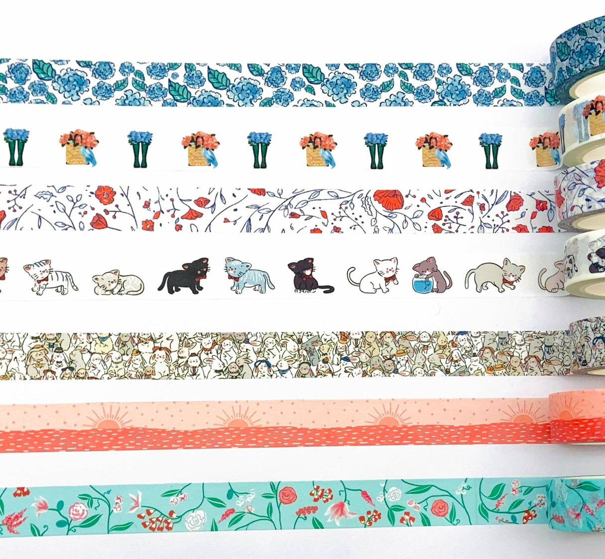 Cinta washi con conejitos elegantes