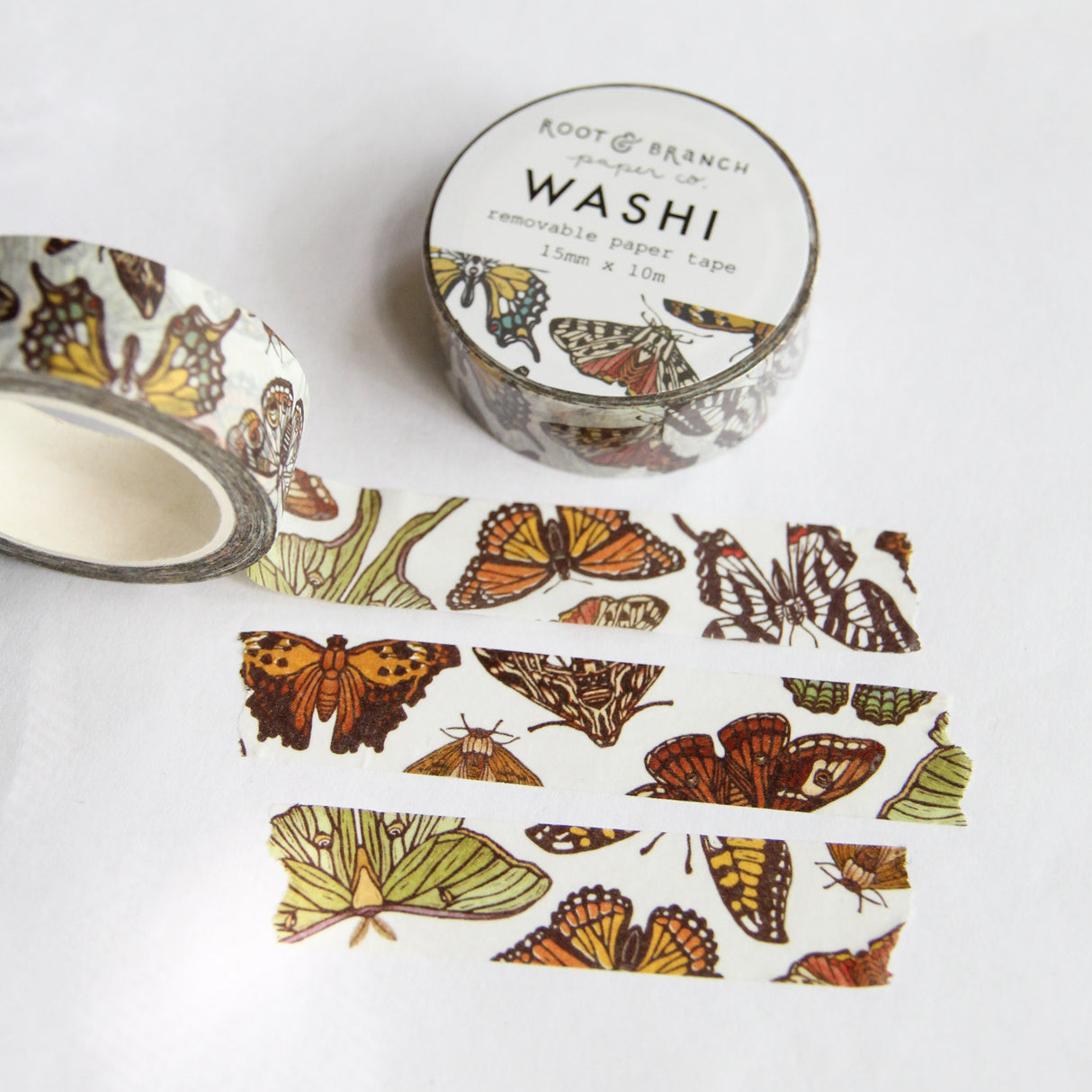 Butterfly and Moth Washi Tape by Root & Branch Paper Co