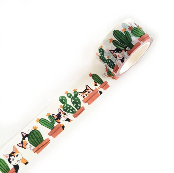 Cinta washi de cactus y calicos